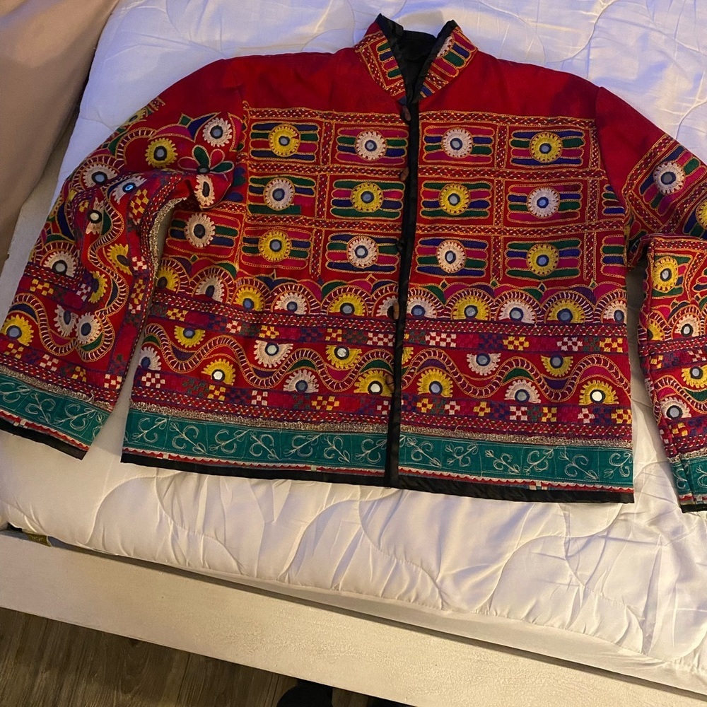 Indian Handmade Bajara Vintage Mirror Work Jacket
